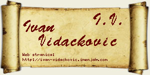 Ivan Vidačković vizit kartica
